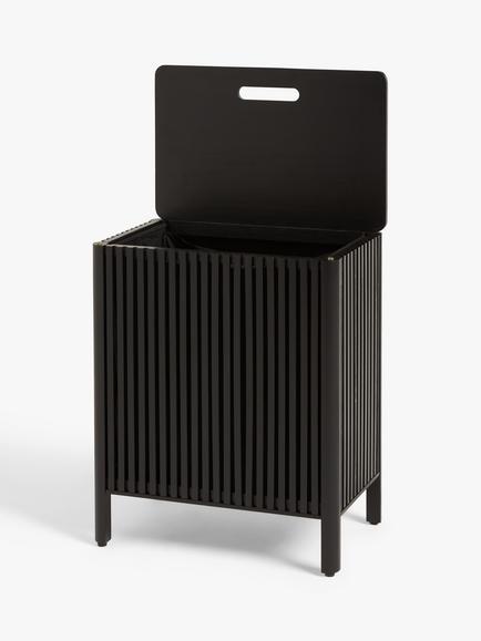 John Lewis Slatted Bathroom Laundry Bin - view 2, Slate