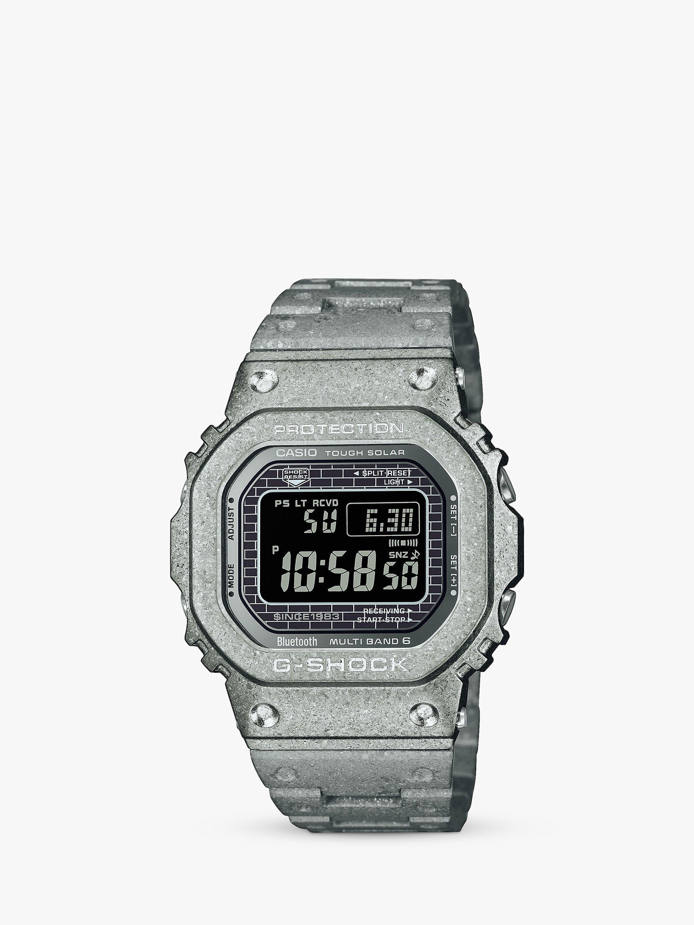 Casio GMW-B5000PG-9ER Men's G-Shock 40th Anniversary Recrystalised Origin Solar Bracelet Strap Watch, Silver GMW-B5000PS-1ER