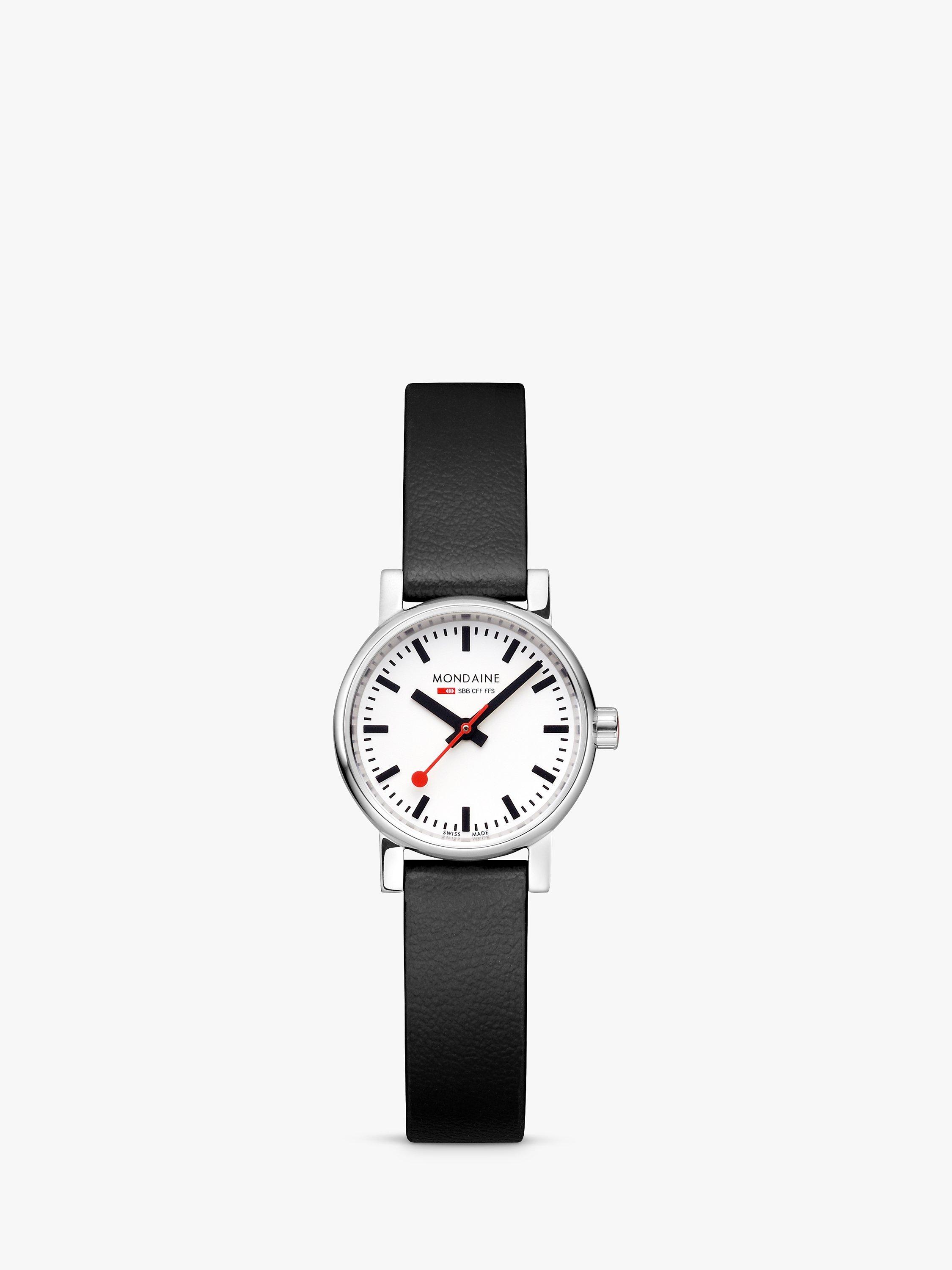 Product image 2 of 10, which shows Mondaine Women's Evo 2 Vegan Leather Strap Watch, Black