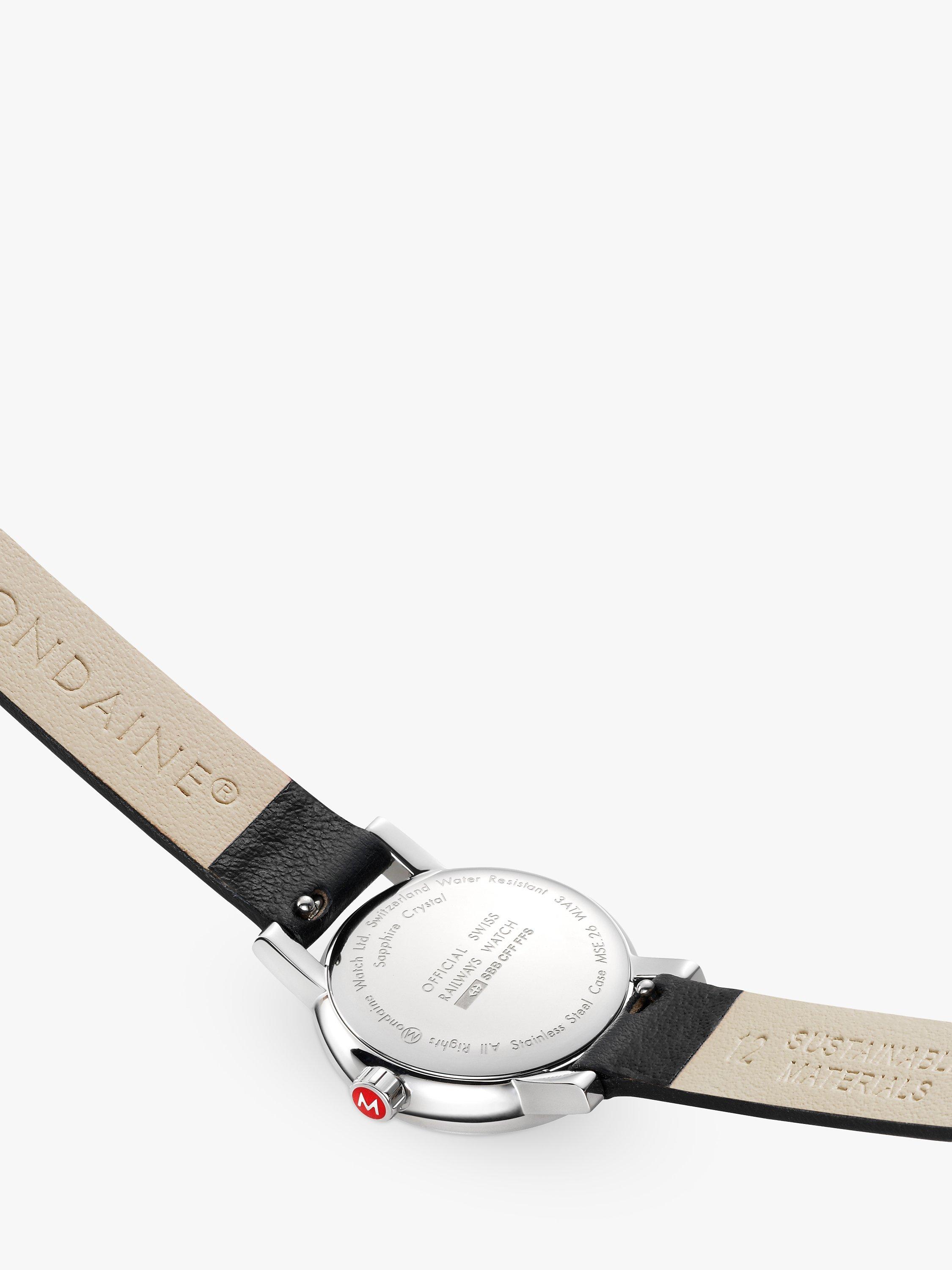 Product image 4 of 10, which shows Mondaine Women's Evo 2 Vegan Leather Strap Watch, Black