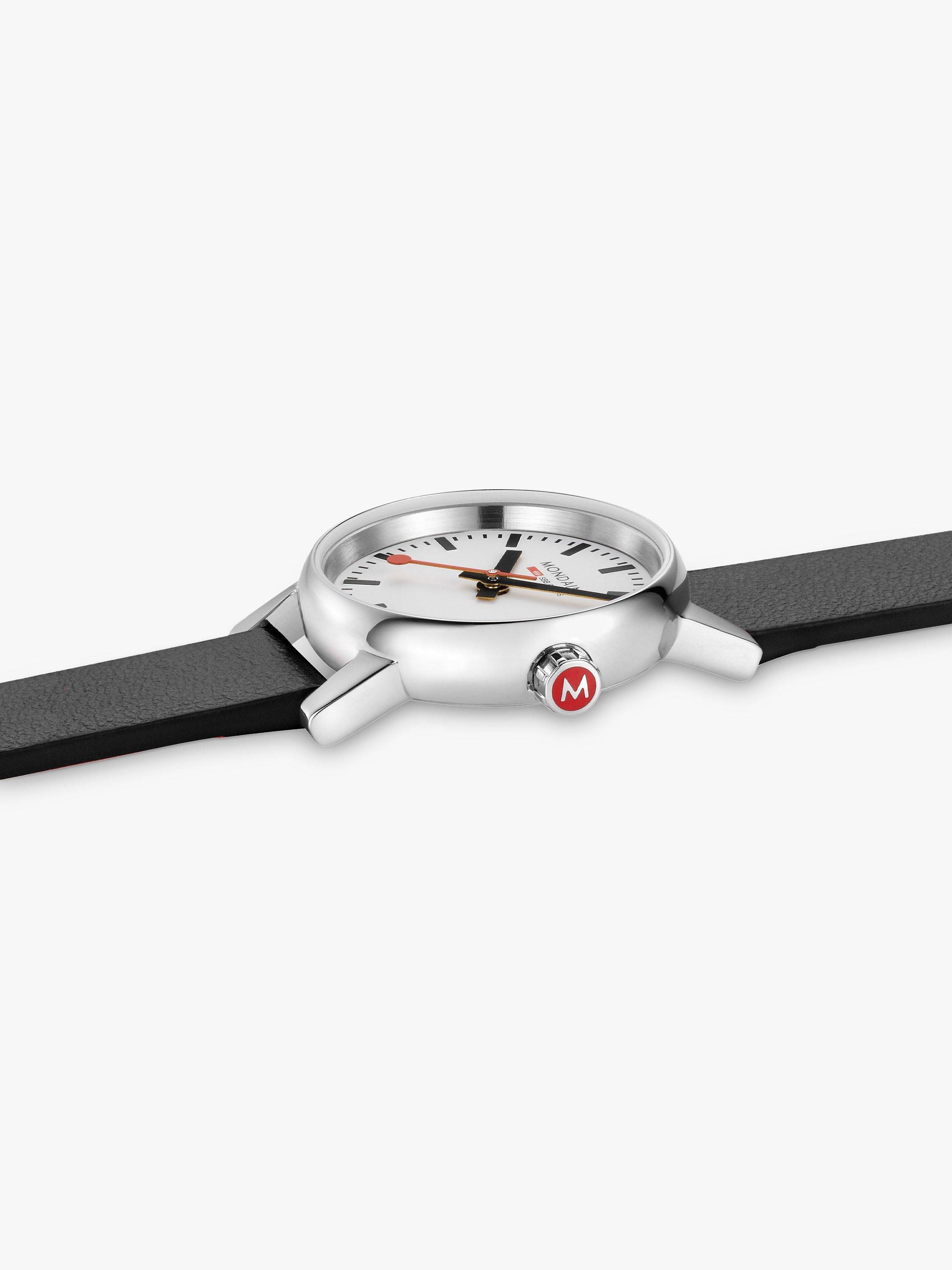 Product image 7 of 10, which shows Mondaine Women's Evo 2 Vegan Leather Strap Watch, Black