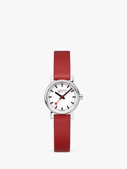 Mondaine Women's Evo 2 Vegan Leather Strap Watch - view 2, Red