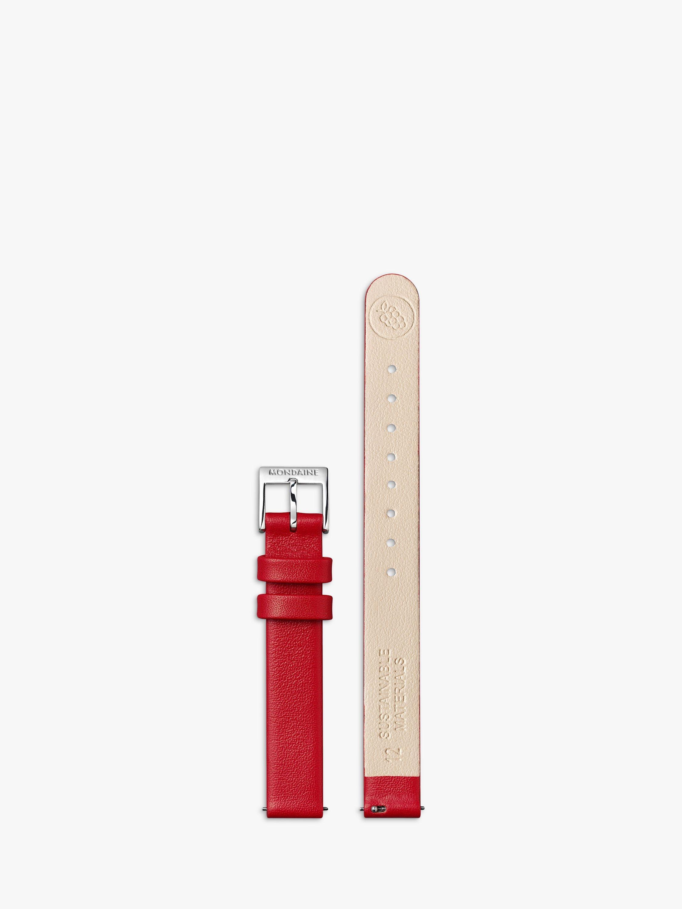 Product image 6 of 10, which shows Mondaine Women's Evo 2 Vegan Leather Strap Watch, Red