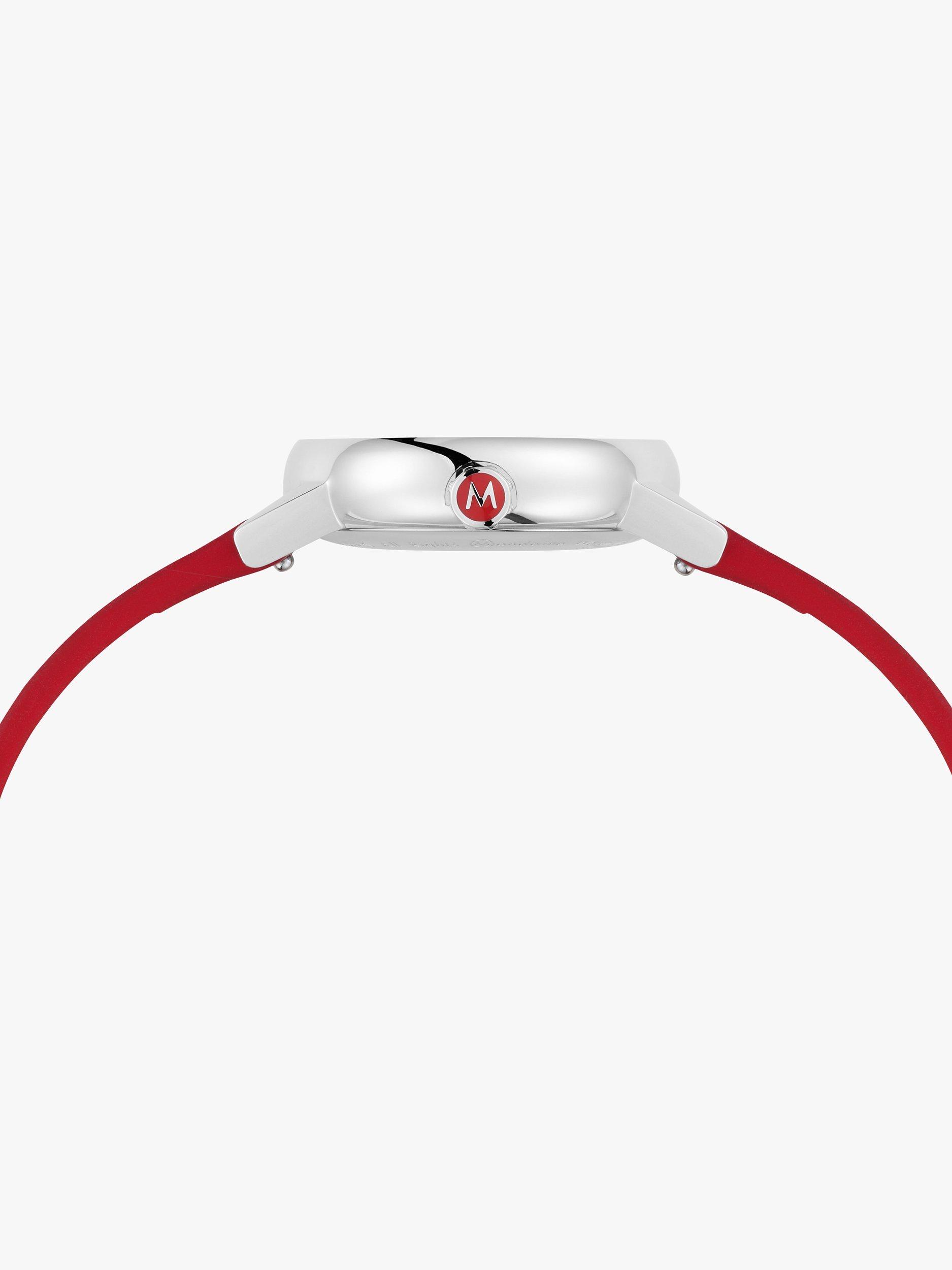 Product image 8 of 10, which shows Mondaine Women's Evo 2 Vegan Leather Strap Watch, Red