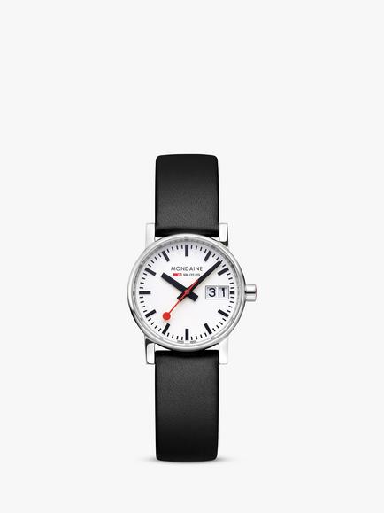 Mondaine Women's Evo 2 30mm Date Vegan Leather Strap Watch - view 2, Black