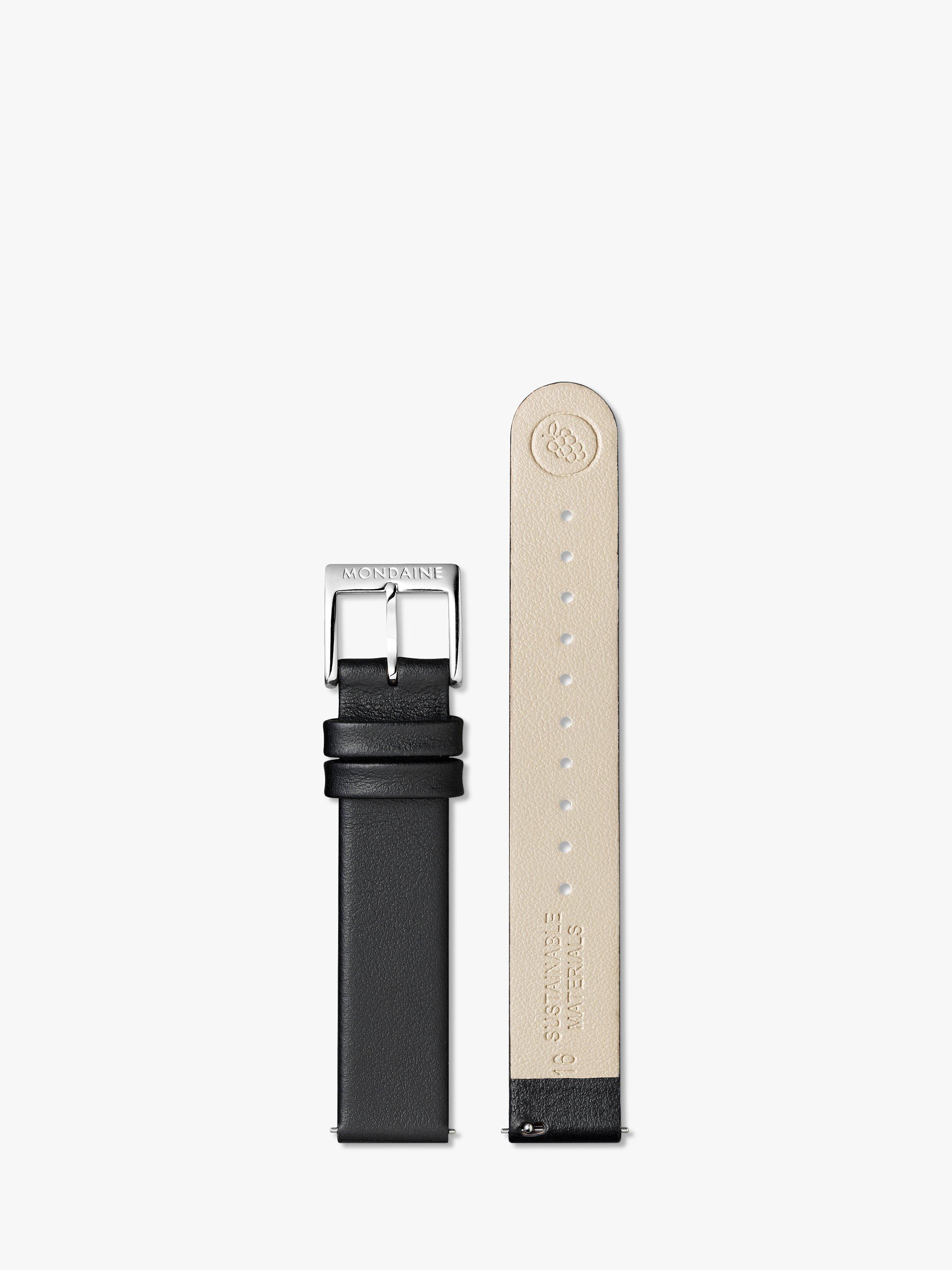 Product image 6 of 9, which shows Mondaine Women's Evo 2 Date Vegan Leather Strap Watch, Black