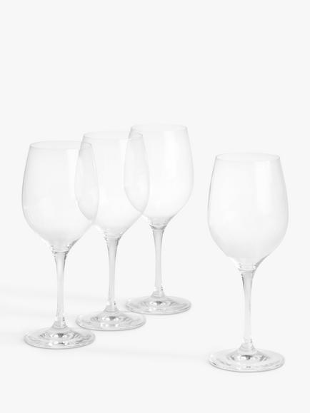 John Lewis Studio Red Wine Glass, Set of 4, 450ml, Clear, Clear