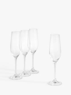 John Lewis Studio Glass Champagne Flute, Set of 4, 210ml, Clear, Clear