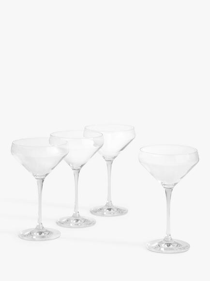 John Lewis Studio Coupe Cocktail Glass, Set of 4, 240ml, Clear, Clear