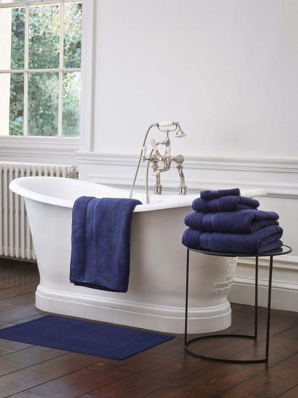 Jasper Conran London Turkish Cotton Soft Bath Mat, Navy