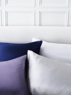 Jasper Conran London Organic Mulberry Silk Standard Pillowcase - view 2, Jasper Navy