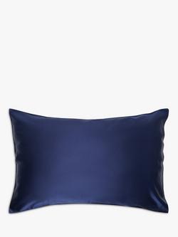 Jasper Conran London Organic Mulberry Silk Standard Pillowcase, Jasper Navy