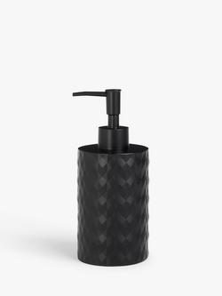 John Lewis Diamond Soap Dispenser, Black, Black