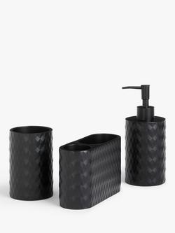 John Lewis Diamond Bathroom Accessories, Black