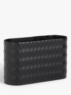 John Lewis Diamond Toothbrush Holder, Black, Black
