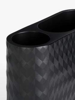 John Lewis Diamond Toothbrush Holder, Black - view 2, Black