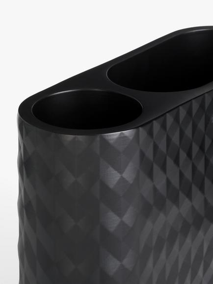 John Lewis Diamond Toothbrush Holder, Black - view 2, Black