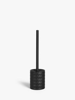 John Lewis Diamond Toilet Brush and Holder, Black, Black