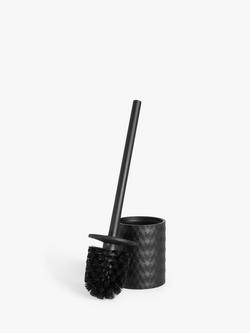 John Lewis Diamond Toilet Brush and Holder, Black - view 2, Black