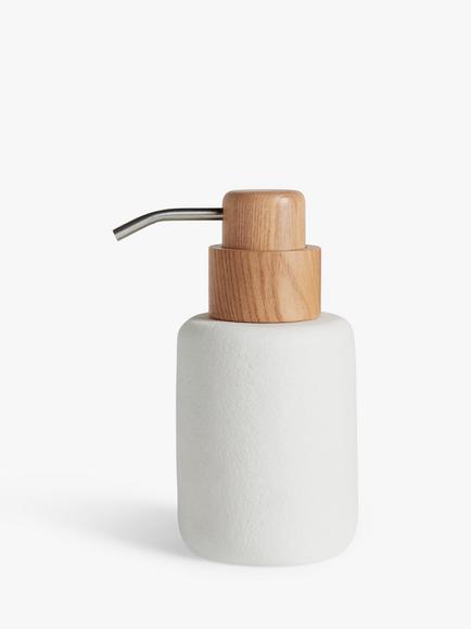 John Lewis Sand Effect Soap Dispenser, White, White Sand Effect