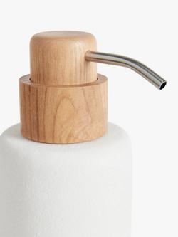 John Lewis Sand Effect Soap Dispenser, White - view 2, White Sand Effect