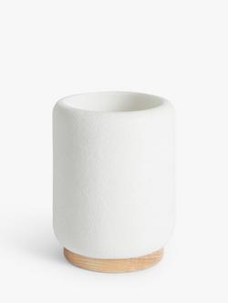 John Lewis Sand Effect Bathroom Tumbler, White, White Sand Effect