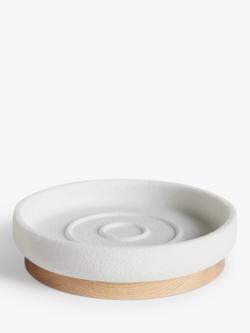 John Lewis Sand Effect Soap Dish, White, White Sand Effect