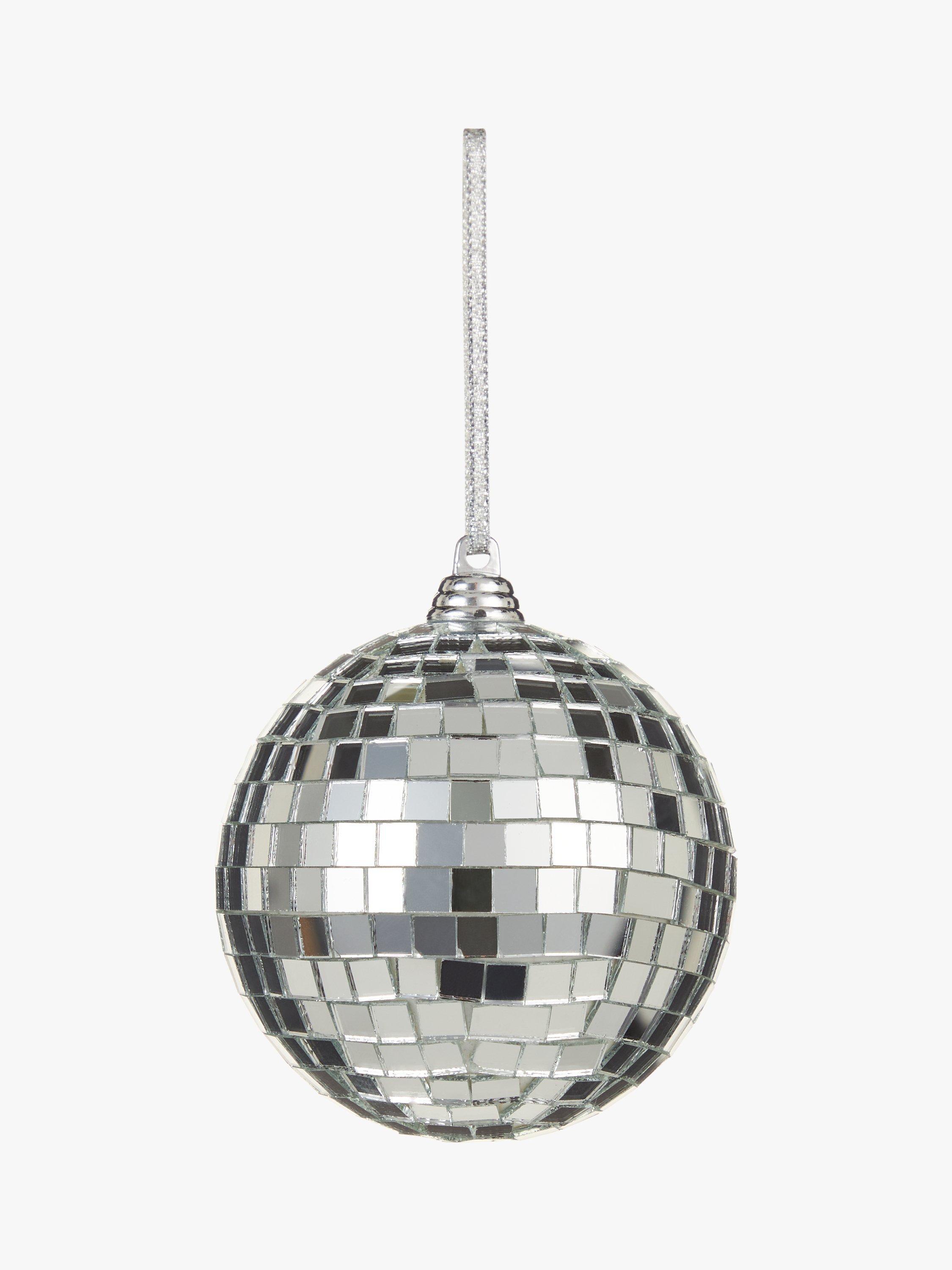 John Lewis Beyond Christmas Mirror Ball Bauble, Silver