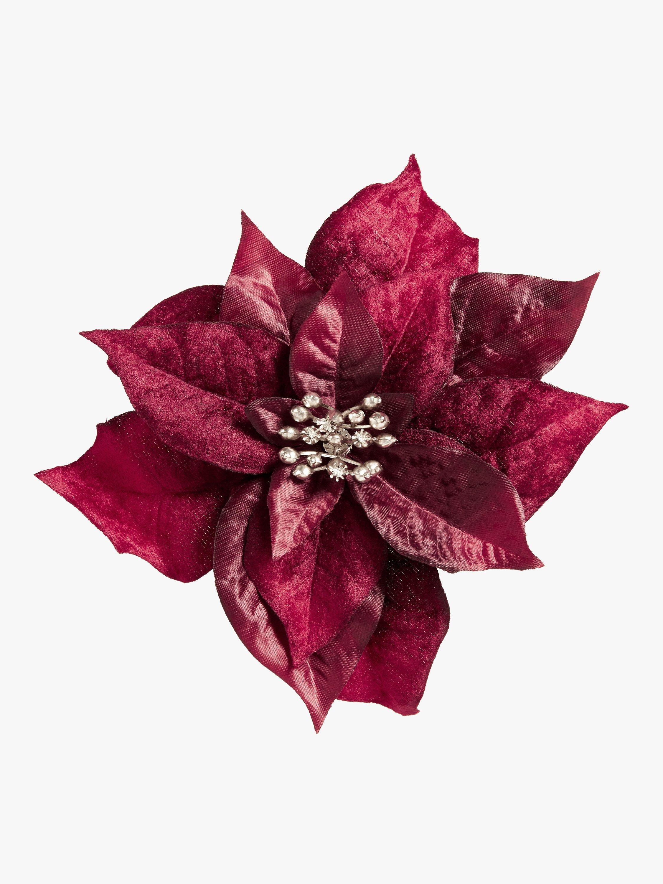 John Lewis Royal Fairytale Poinsettia Clip On Tree Decoration