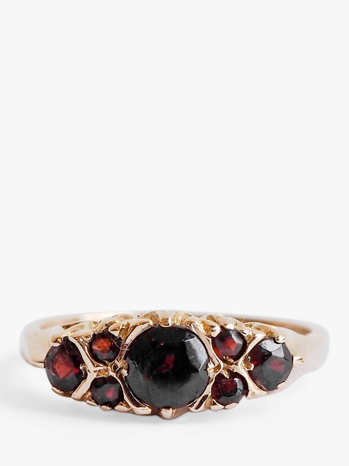 Product image 1 of 1, which shows L & T Heirlooms Pre-Loved 9ct Yellow Gold Garnet Ring, Dated Circa 1975