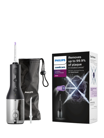 Philips Sonicare HX3826 Cordless Power Flosser 3000 Water Flosser, Hx3826/33 Black