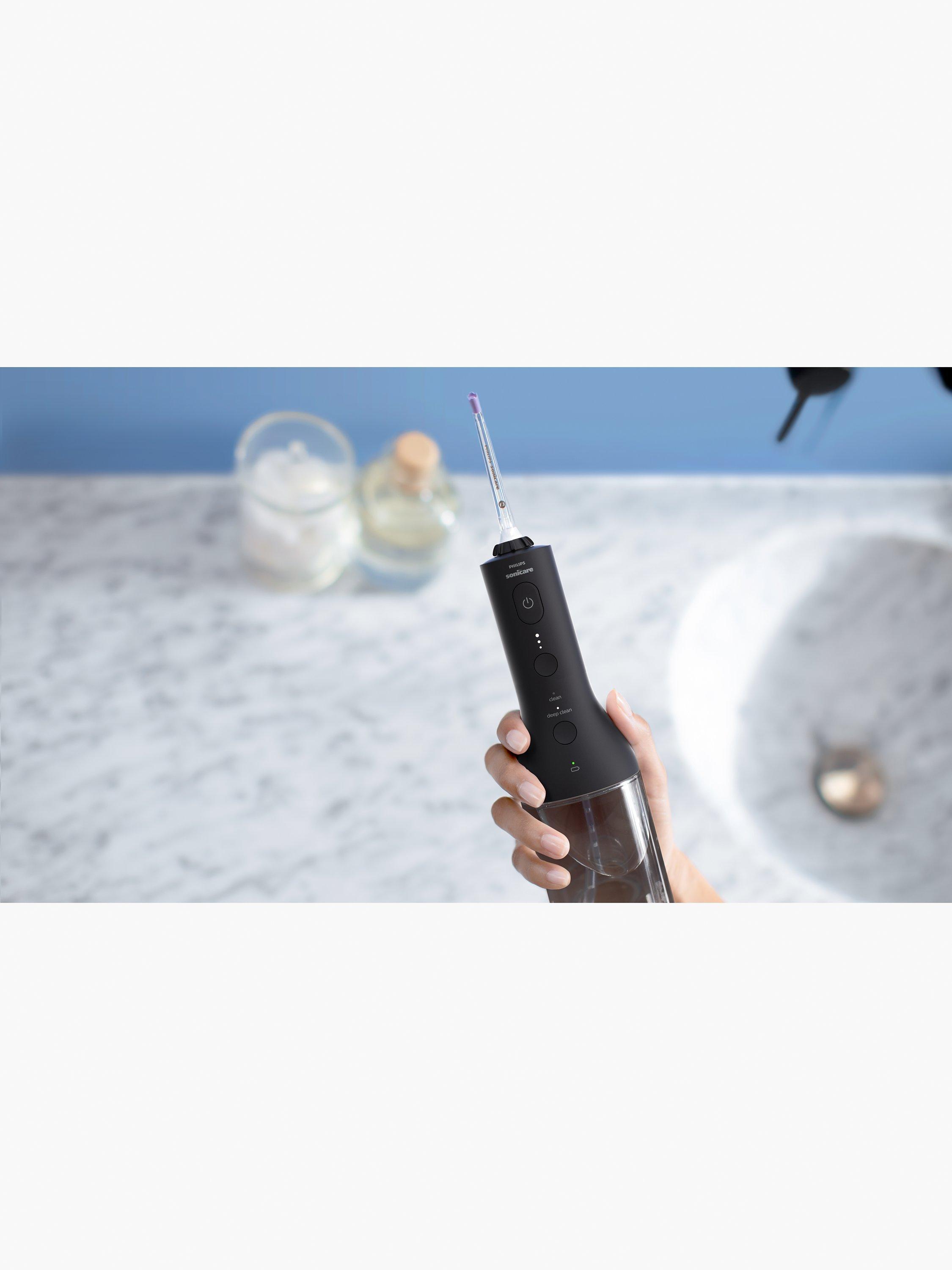 Product image 3 of 10, which shows Philips Sonicare HX3826 Cordless Power Flosser 3000 Water Flosser, Black