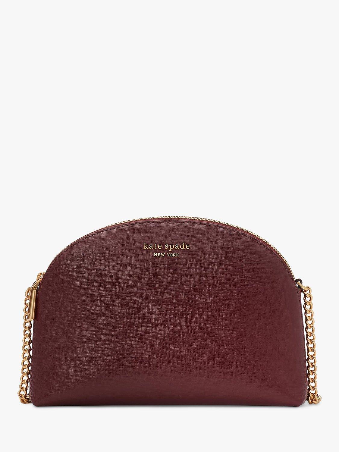 kate spade new york Morgan Dome Leather Double Zip Cross Body Bag, Cordovan