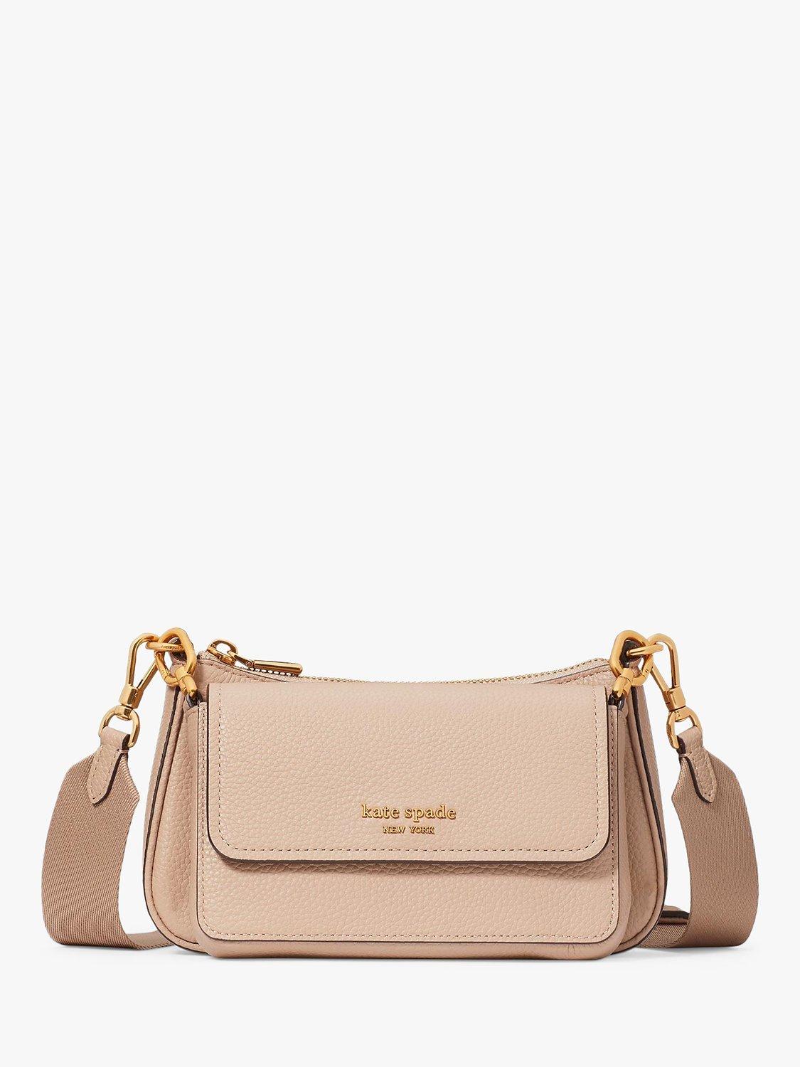 kate spade new york Morgan Leather Double Up Crossbody Bag, Kraft Paper