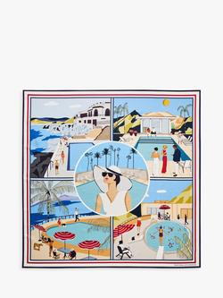 Aspinal of London Poolside Silk Scarf, Multi, Multi