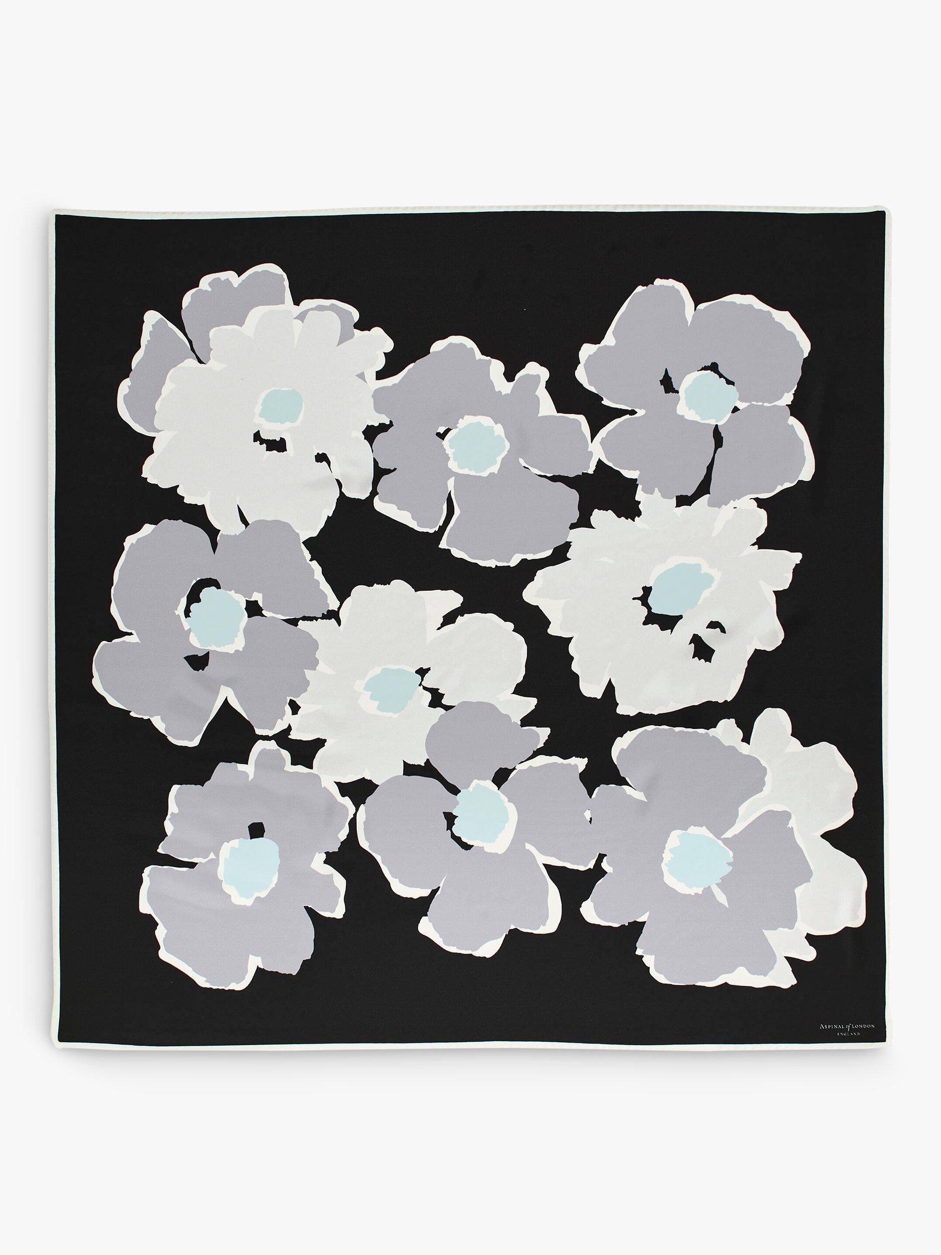 Aspinal of London Abstract Floral Silk Scarf, Multi