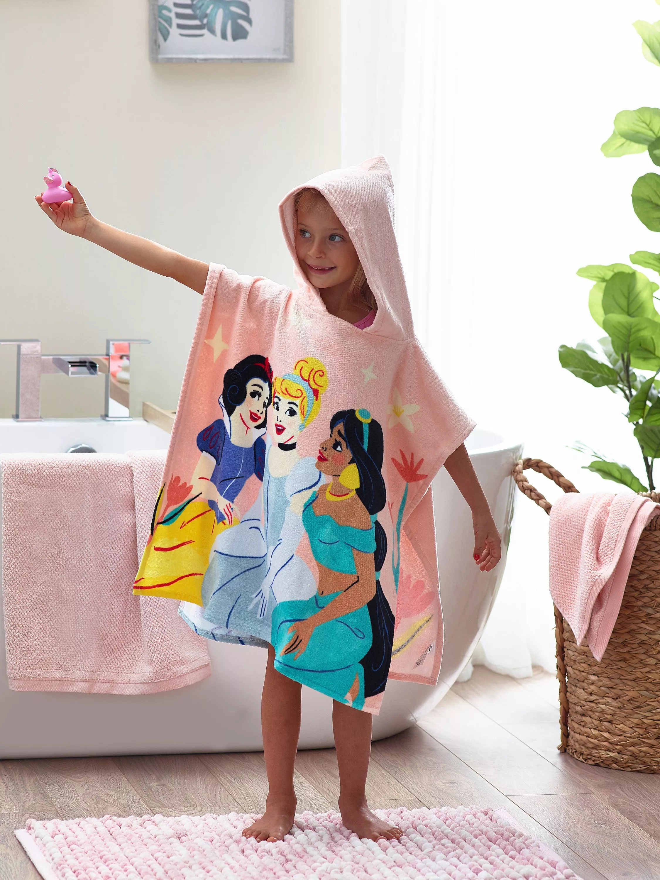 Disney Princess Kids Poncho Hooded Towel