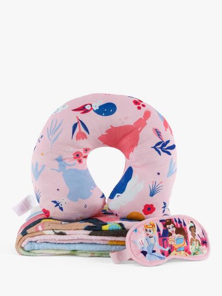Disney Princess Travel Eye Mask, Blanket & Neck Cushion Sleep Set, Pink/Multi
