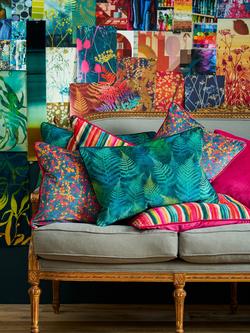 Clarissa Hulse Artist's Stripe Cushion - view 2, Rainbow