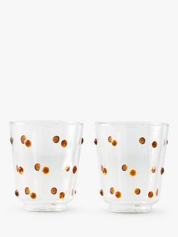 pols potten Nob Glass Tumbler, Set of 2, Green, Amber