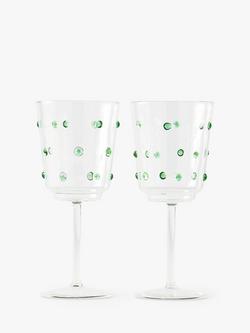 pols potten Nob Wine Glass, Set of 2, Green