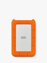 LaCie Rugged External Hard Disk Drive, 5TB, USB Type-C, Orange