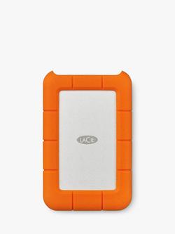 LaCie Rugged External Hard Disk Drive, 5TB, USB Type-C, Orange, Orange