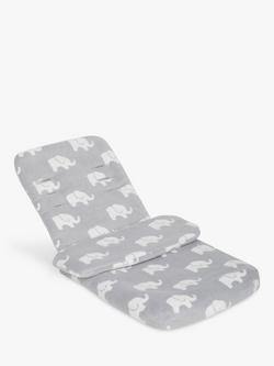 John Lewis Elephant Print Fleece Footmuff, Grey