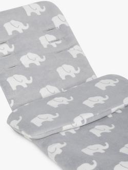 John Lewis Elephant Print Fleece Footmuff - view 2, Grey