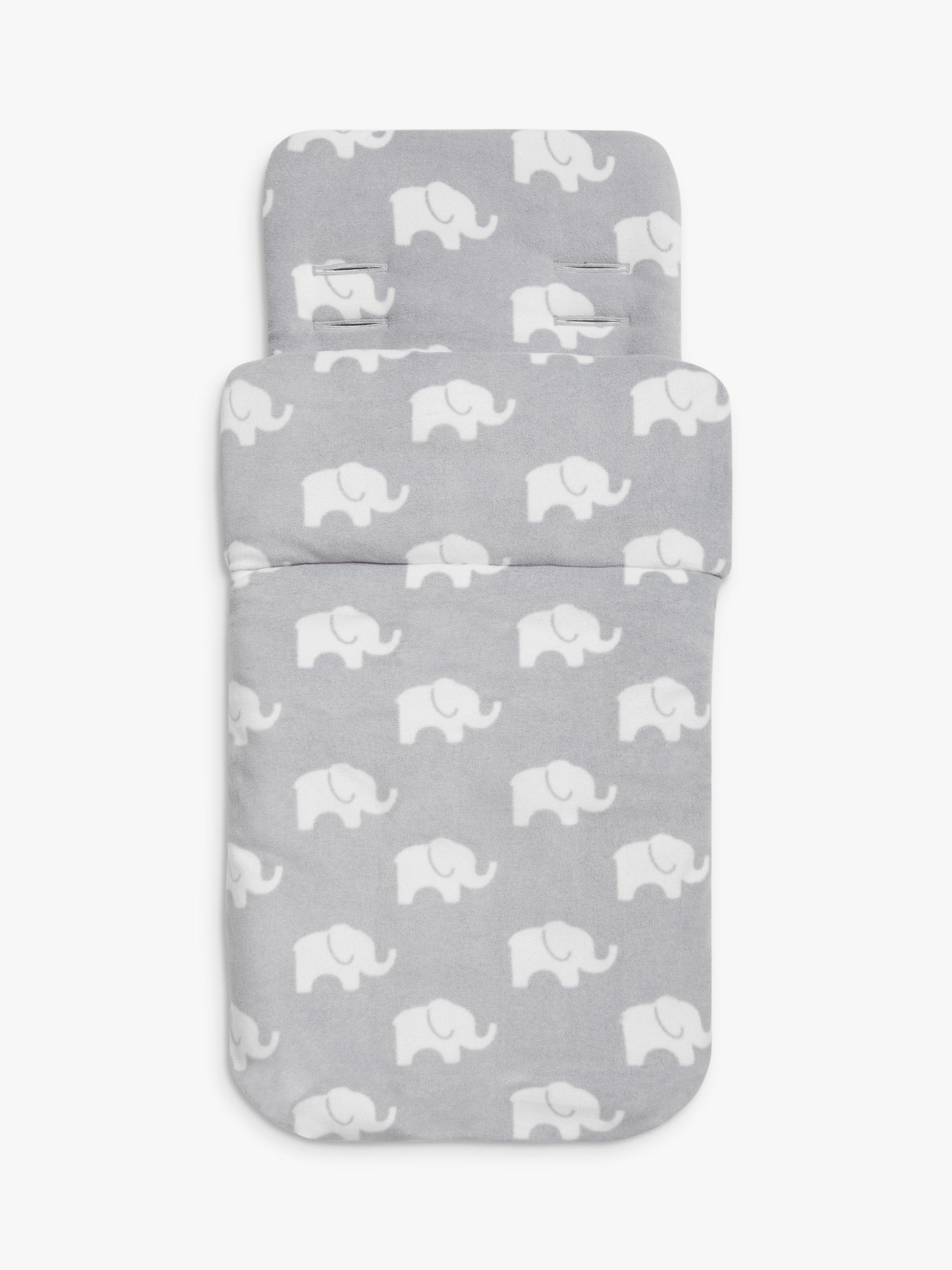 John Lewis Elephant Print Fleece Footmuff