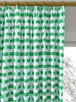 Harlequin x Sophie Robinson Basket Weave Made to Measure Curtains or Roman Blind, Emerald/Aquamarine - view 2, Emerald/Aquamarine