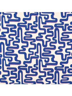 Harlequin x Sophie Robinson Meander Leaf Made to Measure Curtains or Roman Blind, Lapis/Spinel, Lapis/Spinel