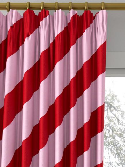 Harlequin x Sophie Robinson Paper Straw Made to Measure Curtains or Roman Blind, Ruby/Rose - view 2, Ruby/Rose