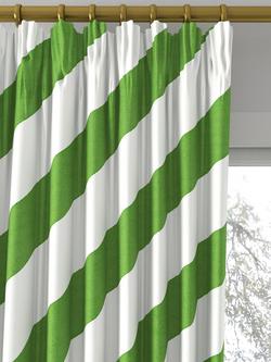 Harlequin x Sophie Robinson Paper Straw Stripe Made to Measure Curtains or Roman Blind, Peridot, Peridot